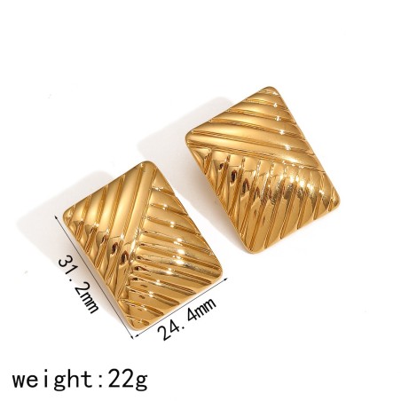 Pendientes rectangulares dorados