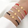 Pulsera de trebol rosa de cuerda