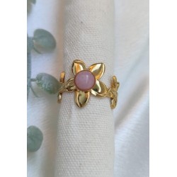 Anillo ajustable piedra rosa