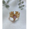 Anillo ajustable piedra rosa