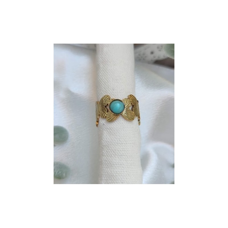 Anillo  ajustable piedra turquesa