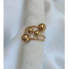 Anillo ajustable balines dorados