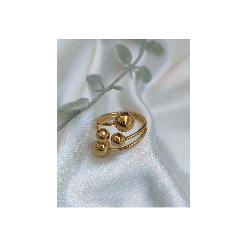 Anillo ajustable balines dorados Anillo ajustable balines dorados