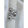 Anillo ajustable balines plateados