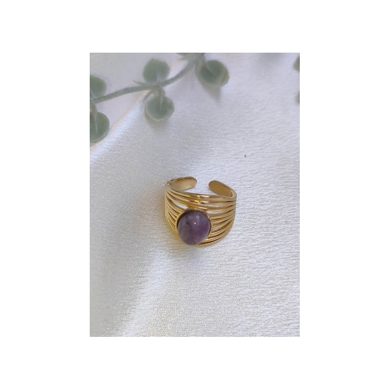Anillo ajustable piedra natural