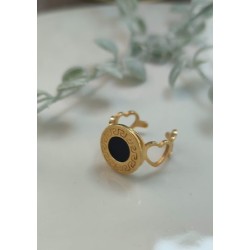 Anillo ajustable boton punto negro