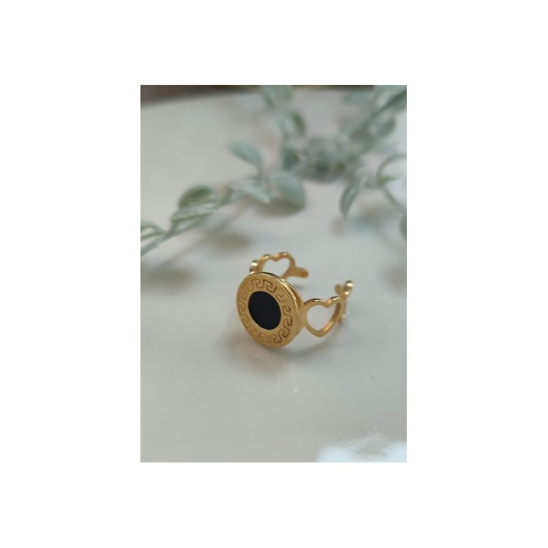 Anillo ajustable boton punto negro