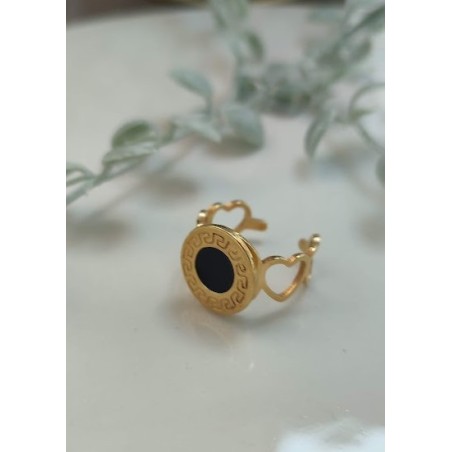 Anillo ajustable boton punto negro