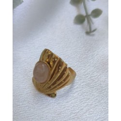 Anillo ajustable piedra natural rosa