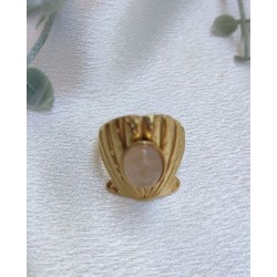 Anillo ajustable piedra natural rosa