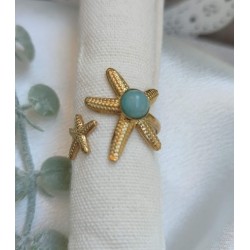 Anillo ajustable marino piedra turquesa