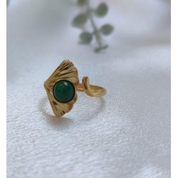 Anillo ajustable piedra natural verde