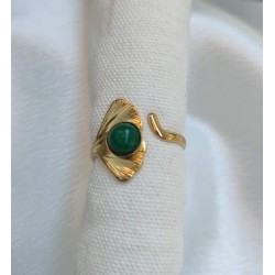 Anillo ajustable piedra natural verde