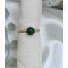 Anillo ajustable fino piedra natural verde