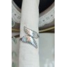 Anillo ajustable hojas plateado