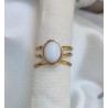 Anillo ajustable piedra blanca natural