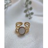 Anillo ajustable piedra blanca natural