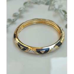 Brazalete  moderno azul oscuro con blanco