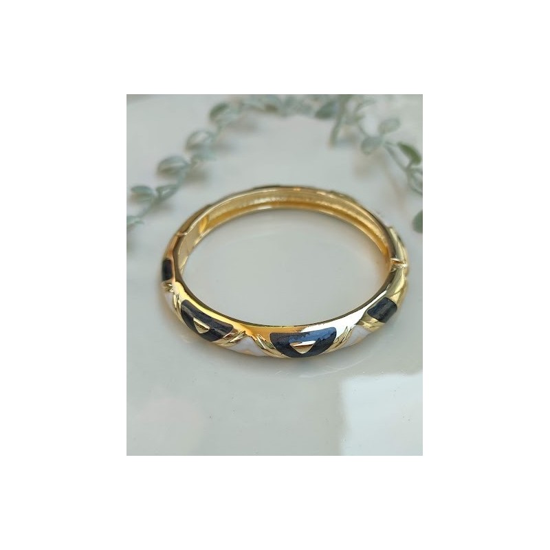 Brazalete  moderno azul oscuro con blanco