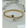 Brazalete dorado doble trebol