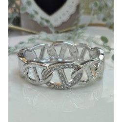 Brazalete plateado con circonia