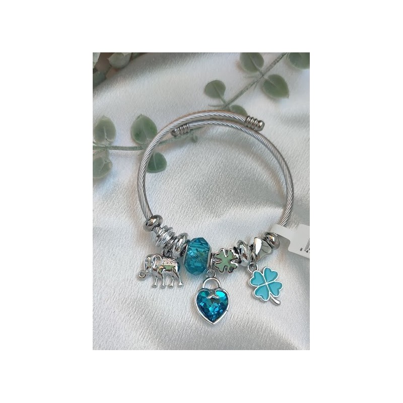 Brazalete con charms azul
