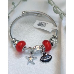 Brazalete charms marino rojo