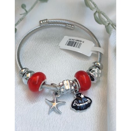 Brazalete charms marino rojo