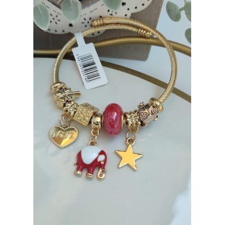 Brazalete dorado con precioso elefante