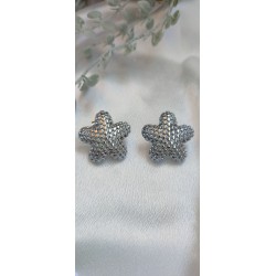 Pendientes trebol plateados