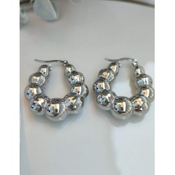Pendientes circulo plateados