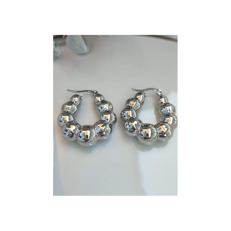 Pendientes circulo plateados