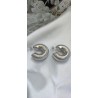 Pendientes plateados semicirculo