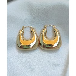 Pendientes semicuadrados dorados