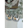 Pendientes semicuadrados plateados