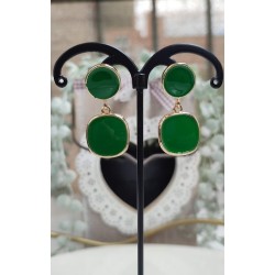 Pendientes piedra natural verde