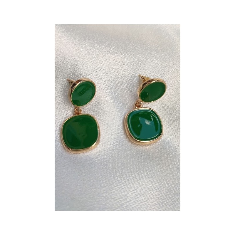 Pendientes piedra natural verde