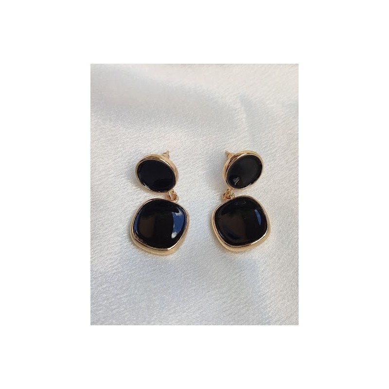 Pendientes piedra natural negro