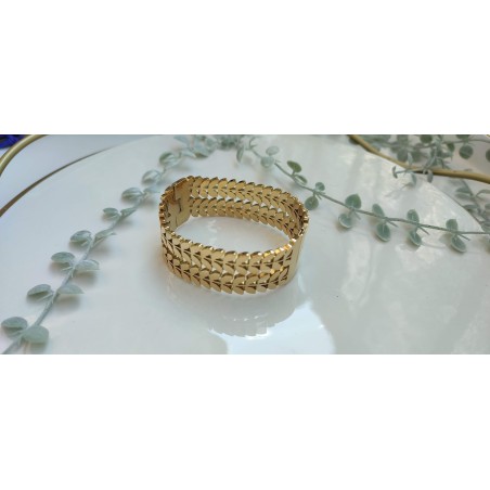 Brazalete dorado hojas
