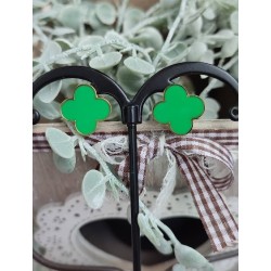 Pendientes trebol verde