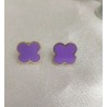 Pendientes trebol morado
