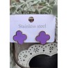Pendientes trebol morado
