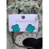Pendientes trebol turquesa