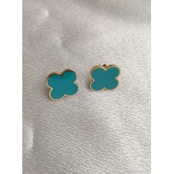 Pendientes trebol turquesa
