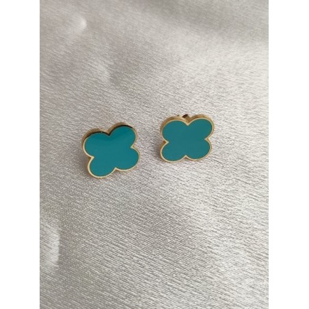 Pendientes trebol turquesa