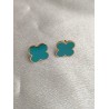 Pendientes trebol turquesa