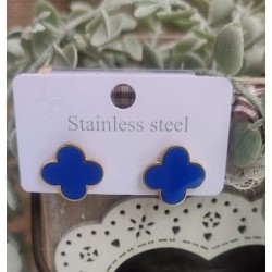 Pendientes trébol azul