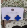 Pendientes trébol azul