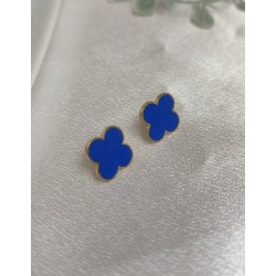 Pendientes trébol azul