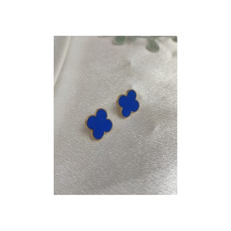 Pendientes trébol azul
